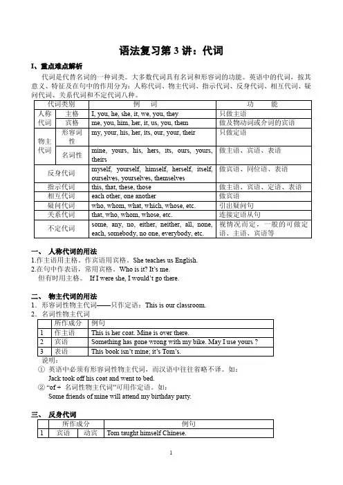 高考英语二轮复习语法突破 专题三 代词(含答案)