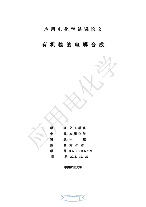 电化学小论文