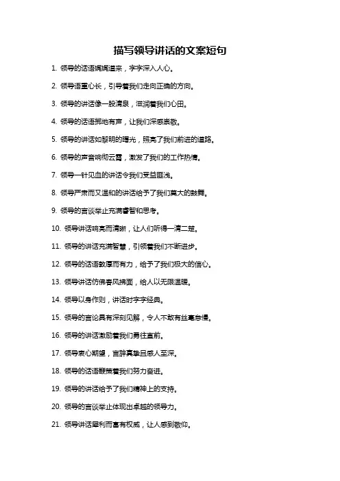 描写领导讲话的文案短句