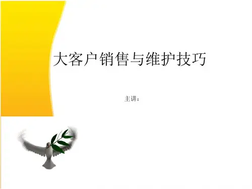 大客户销售与维护技巧(PPT36页)