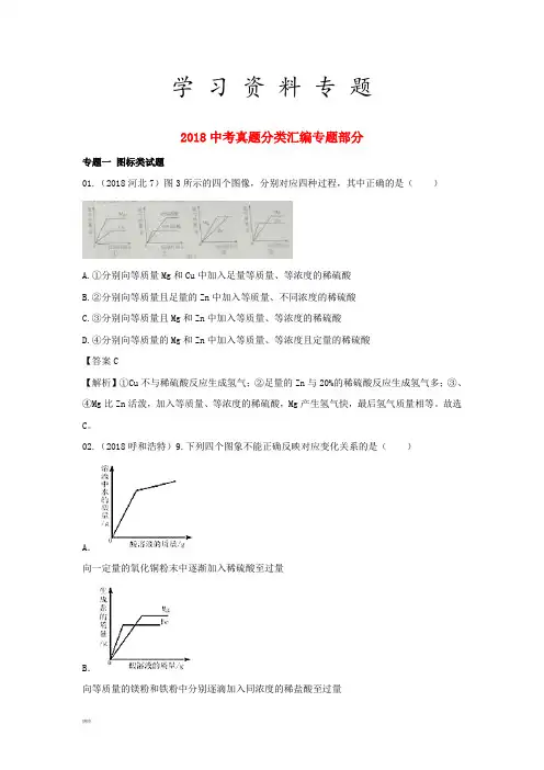 2019年中考化学真题分类汇编 专题部分(含解析)(新版)新人教版