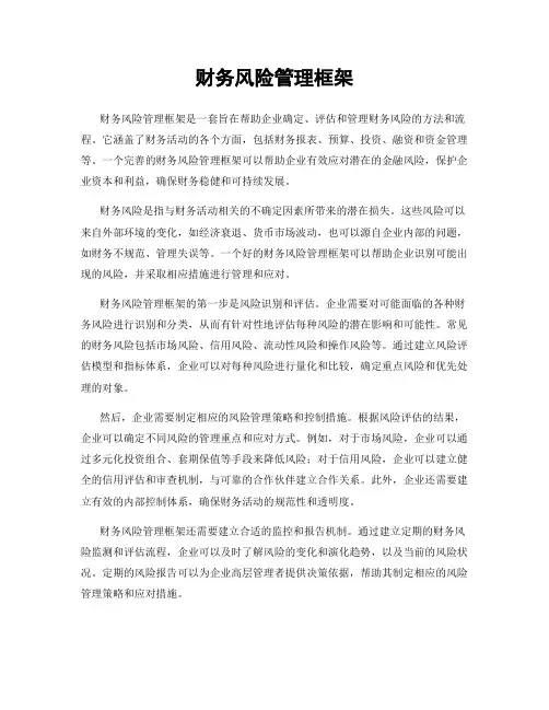 财务风险管理框架