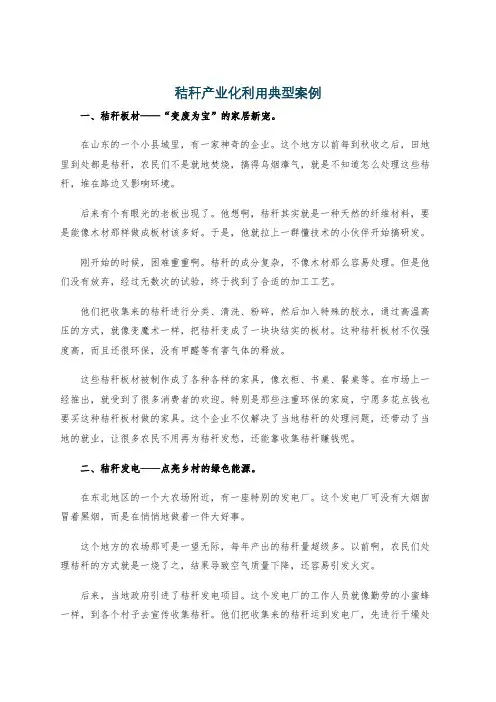 秸秆产业化利用典型案例