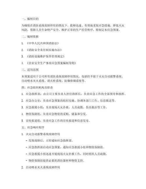 消防系统故障停用应急预案