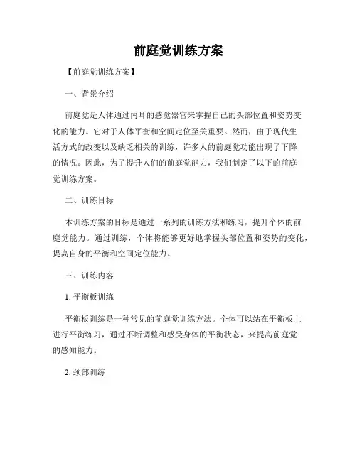 前庭觉训练方案