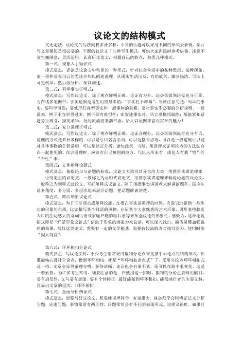 议论文的结构模式