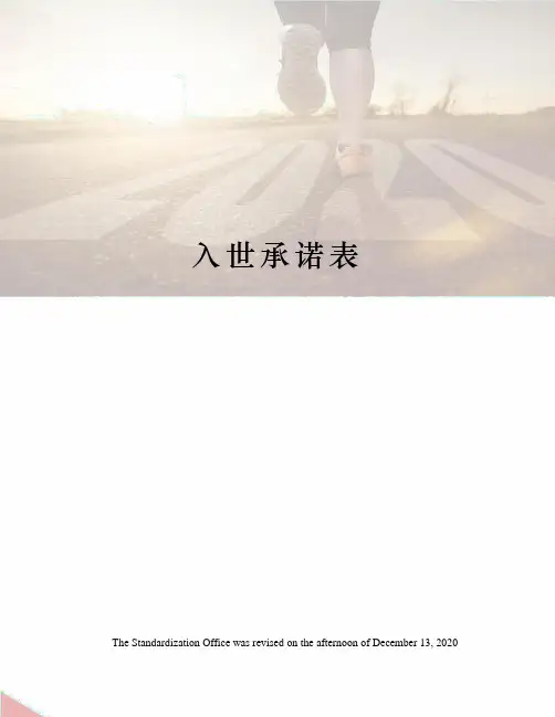 入世承诺表