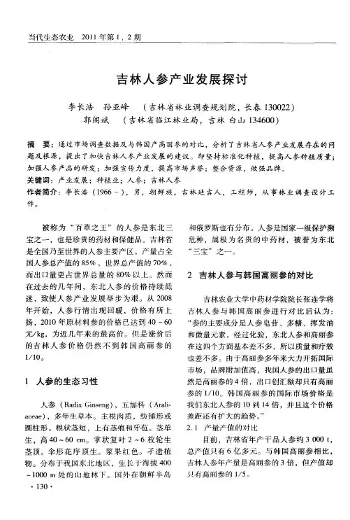 吉林人参产业发展探讨