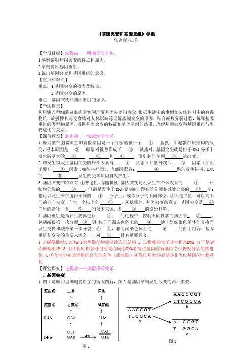 《基因突变和基因重组》学案