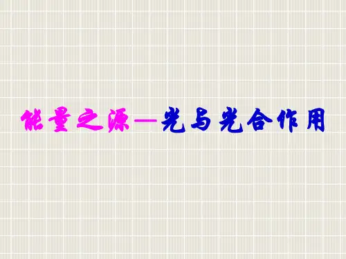 2018年高考生物必修1一轮复习：能量之源——光与光合作用