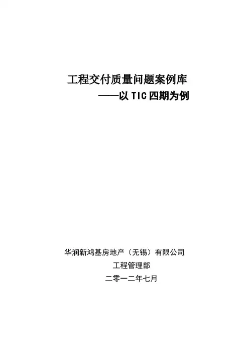 工程交付质量问题案例库