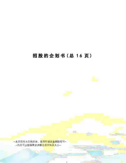 招股的企划书