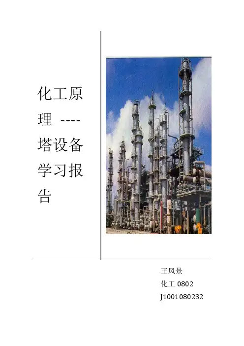 关于化工原理课程塔设备的学习报告