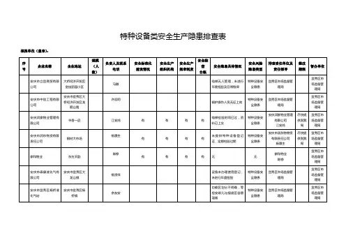 特种设备类安全生产隐患排查表