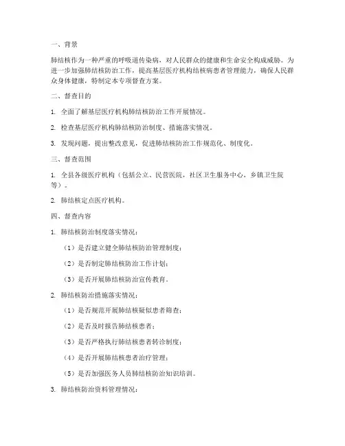 肺结核专项督查方案