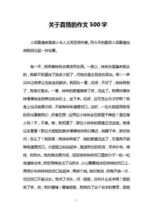 关于真情的作文500字 2