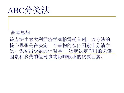 仓储ABC分类法