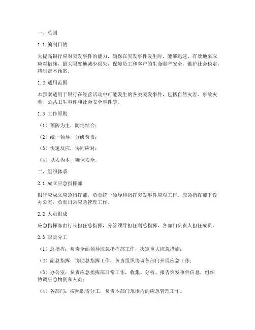 应急预案银行应急预案