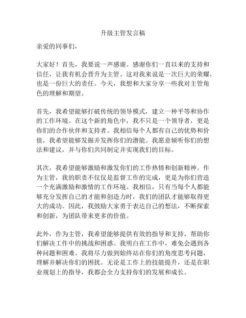 升级主管发言稿