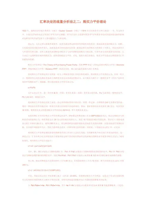 汇率决定理论