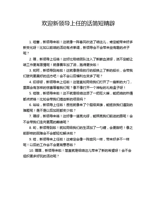 欢迎新领导上任的话简短精辟