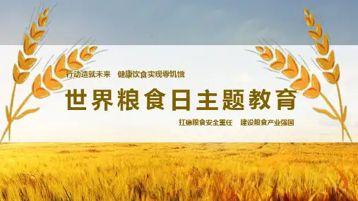 世界粮食日主题教育教育专题讲授PPT课件