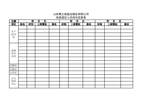 查岗记录表