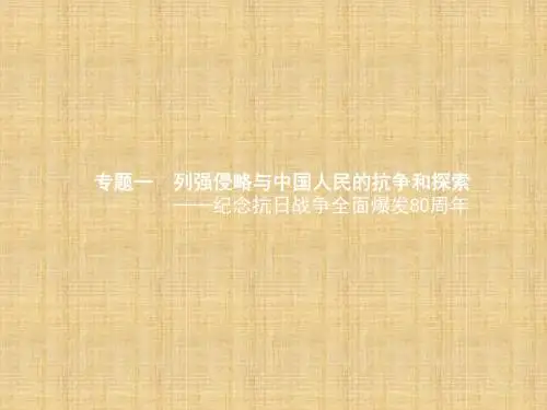 中考历史 单元专题一 列强侵略与中国人民的抗争和探索名师课件