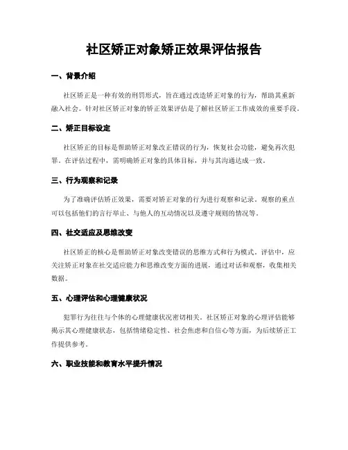 社区矫正对象矫正效果评估报告