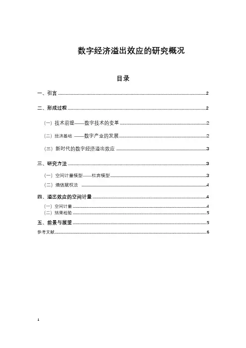 数字经济溢出效应的文献综述