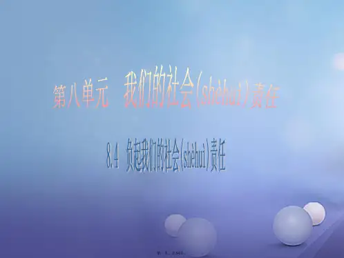 八年级政治下册第八单元我们的社会责任8.4负起我们的社会责任(第2课时)课件粤教版