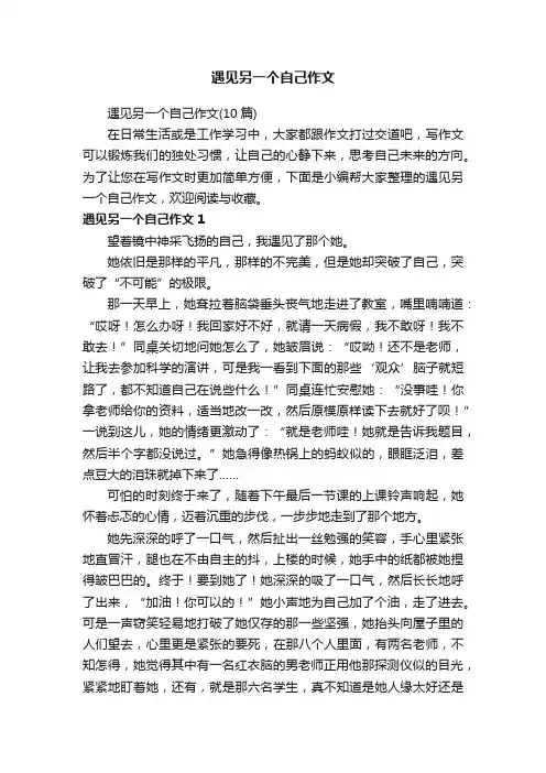 遇见另一个自己作文