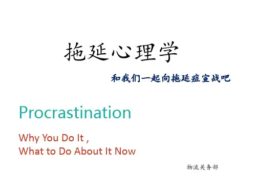 读书分享拖延心理学 ppt课件