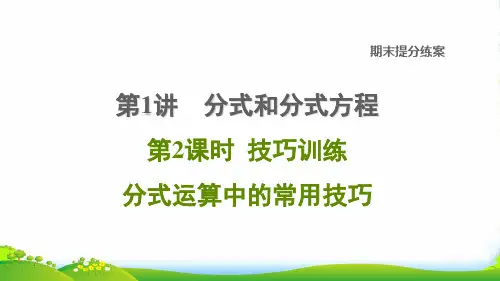 八年级数学上期末复习专题练第1讲分式和分式方程第2课时技巧训练课冀教