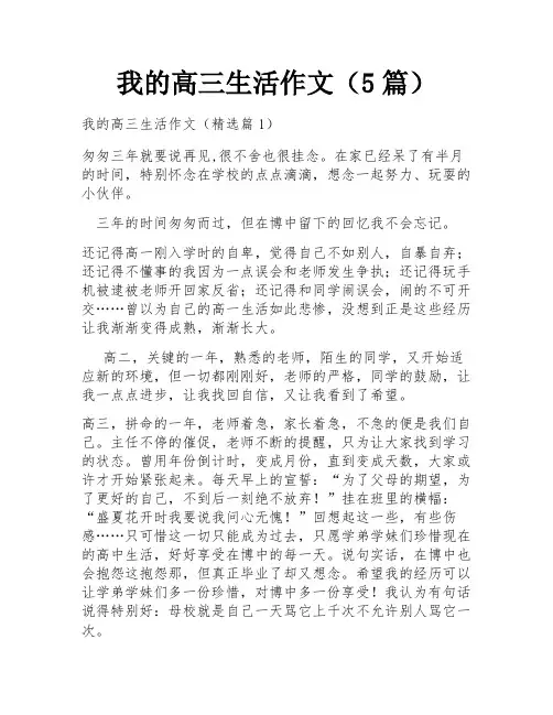 我的高三生活作文(5篇)