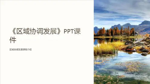 《区域协调发展》课件