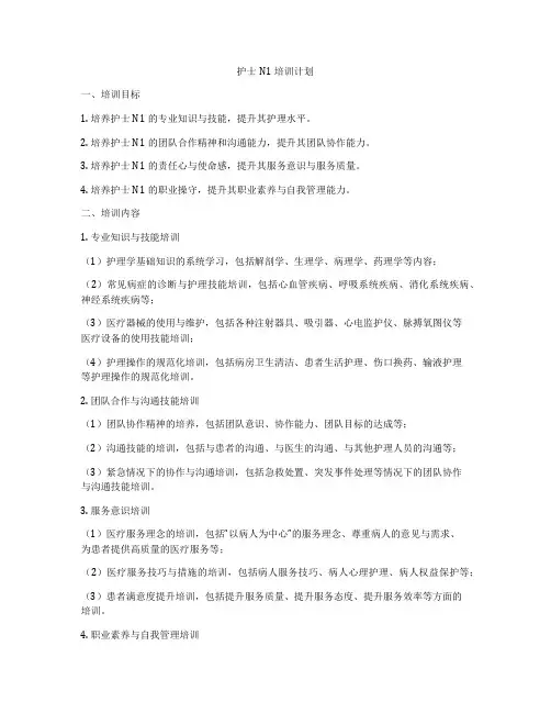 护士N1培训计划