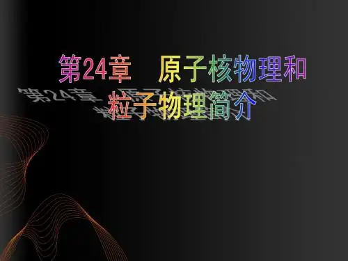 第24章 原子核物理和粒子物理简介