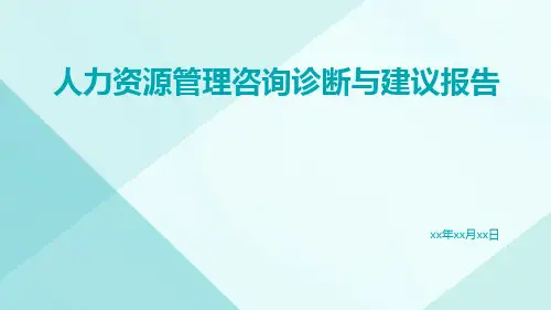 人力资源管理咨询诊断与建议报告