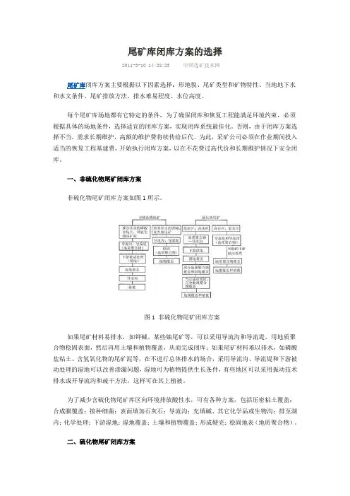 尾矿库闭库方案的选择