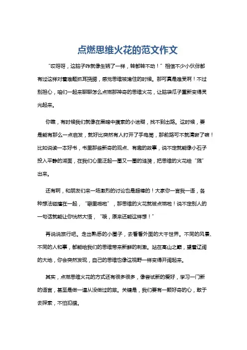 点燃思维火花的范文作文