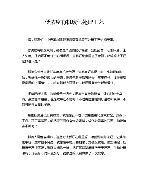 低浓度有机废气处理工艺