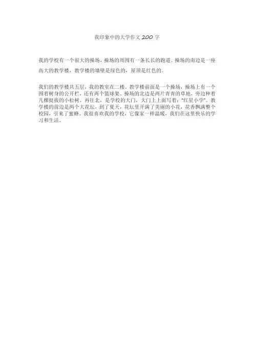 我印象中的大学作文200字