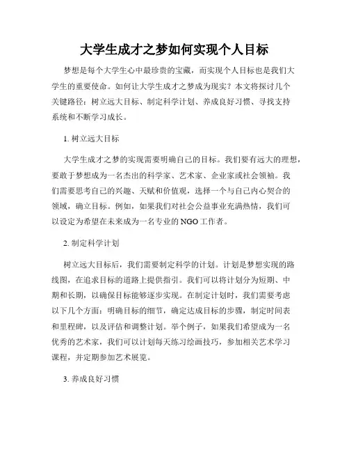 大学生成才之梦如何实现个人目标