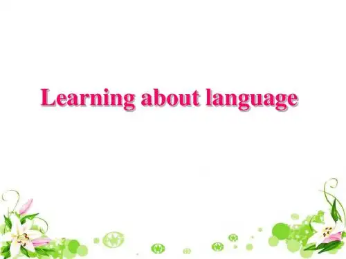 英语课标人教实验版高一Module 1 Unit 3 Learning about language