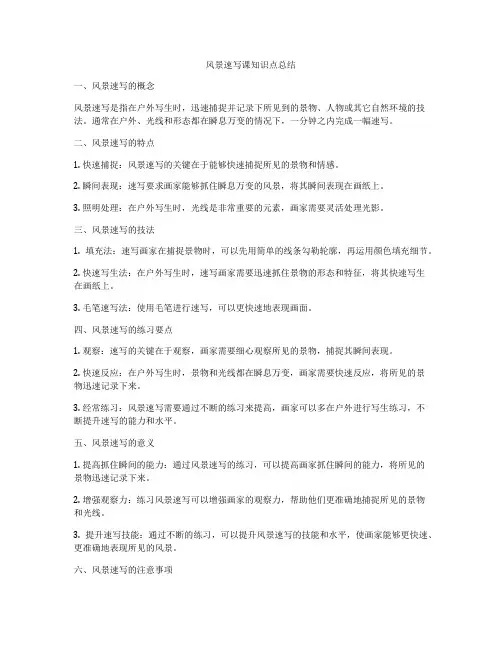 风景速写课知识点总结