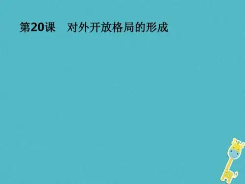 高中历史第四单元中国社会主义建设发展道路的探索第20课对外开放格局的形成课件岳麓版必修2