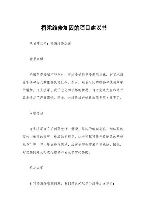桥梁维修加固的项目建议书