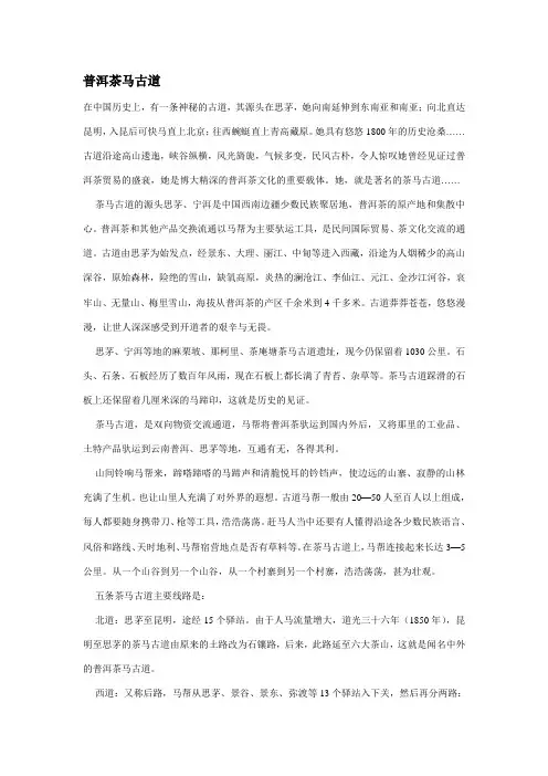 普洱茶马古道