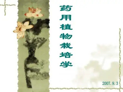 药用植物栽培学 绪论